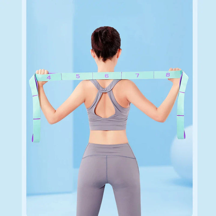 High-Quality Slimming Resistance Band - Multi-Functional Yoga Stretching & Pilates Belt, 8/9 Grid Elastic Training Strap for Adults, Adjustable Strength & Portable Design for Beginners and Fitness Enthusiasts - PhysioFitLab