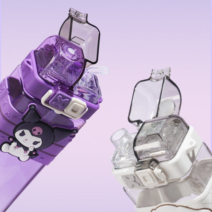 Premium Sanrio Cartoon Water Bottle – 520ML Double Drink Cup – Large Capacity Plastic Bottle for Students – Featuring Melody