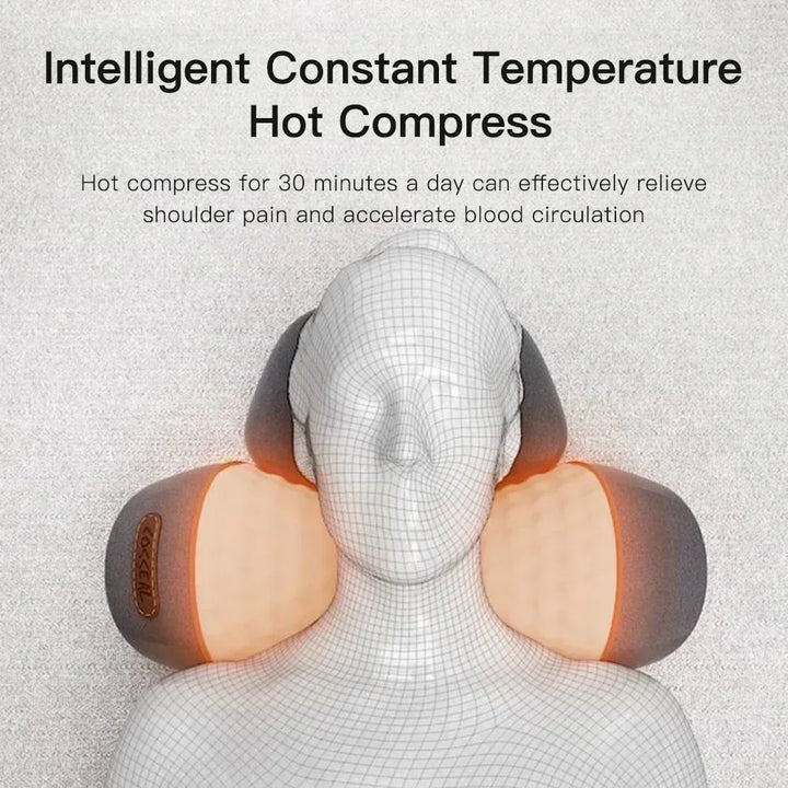 Premium Electric Neck Massager Pillow – Heated & Vibrating Cervical Support, USB Rechargeable, 3 Heat & 3 Vibration Levels for Sleep & Pain Relief - PhysioFitLab