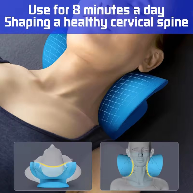 Premium Neck and Shoulder Stretcher Relaxer - Cervical Chiropractic Traction Device, Ergonomic Massage Pillow for Pain Relief and Spine Alignment, Neck Tension & Headache Relief - PhysioFitLab