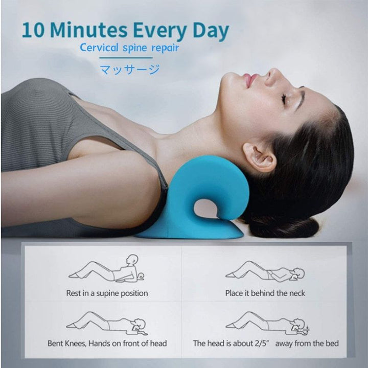 Premium Neck and Shoulder Stretcher Relaxer - Cervical Chiropractic Traction Device, Ergonomic Massage Pillow for Pain Relief and Spine Alignment, Neck Tension & Headache Relief - PhysioFitLab