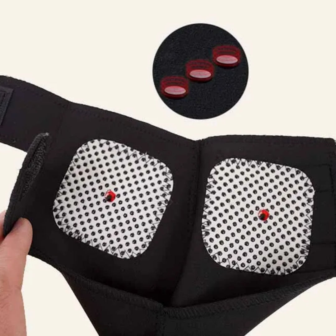 Premium Magnetic Therapy Ankle Brace with Tourmaline, Self-Heating Far Infrared Support, Adjustable Compression, Foot Massager for Pain Relief, Foot Health Care (1 Pair) - PhysioFitLab