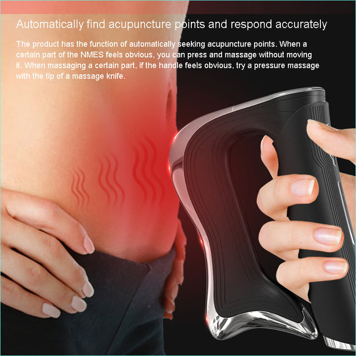 Premium Electric Fascia Massager with NMES Muscle Stimulation, Gua Sha Scraping Tool for Lymphatic Drainage & Pain Relief, 