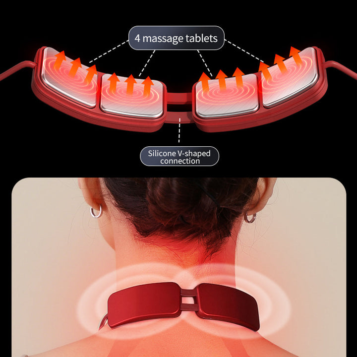 Premium Electric Neck Massager with Smart TENS+EMS Pulse, 6 Modes & 19 Intensity Levels, Lightweight Cervical Spine Relief