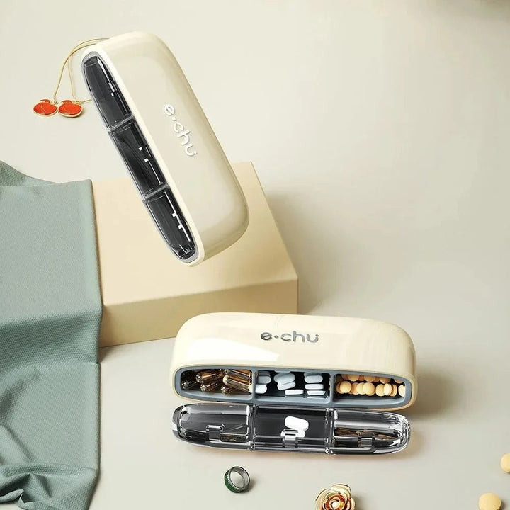 Premium Portable Pill Organizer – 3 Times A Day Medicine Box, Travel-Friendly, Compact Design with Waterproof Seal, Food