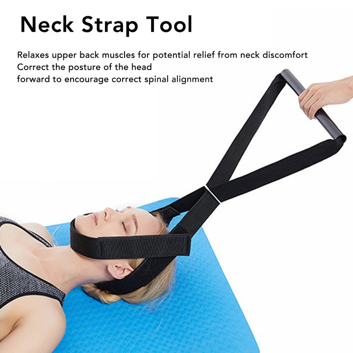 Premium Y-Shaped Iron Pipe Neck Cervical Traction Belt - Adjustable Decompression Brace for Spinal Stretching, Pain Relief, 