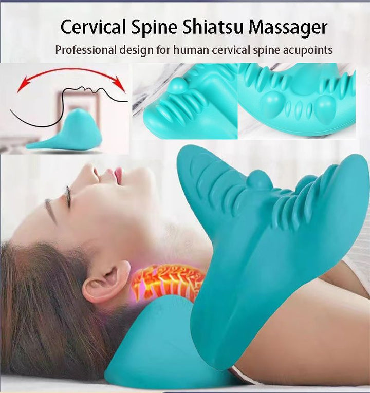 Premium Neck and Shoulder Stretcher Relaxer - Cervical Chiropractic Traction Device, Ergonomic Massage Pillow for Pain Relief and Spine Alignment, Neck Tension & Headache Relief - PhysioFitLab