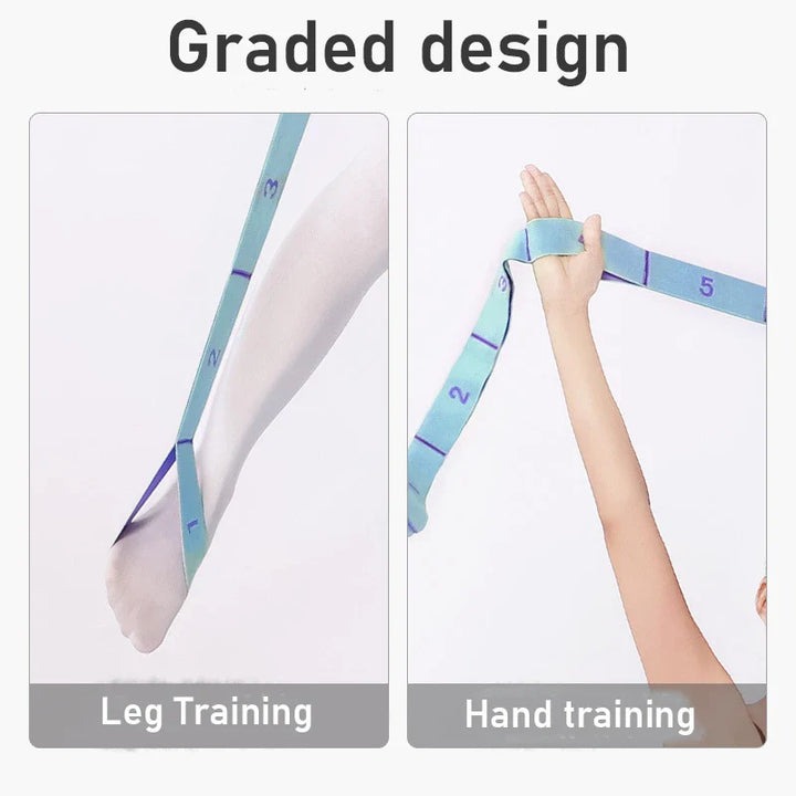 High-Quality Slimming Resistance Band - Multi-Functional Yoga Stretching & Pilates Belt, 8/9 Grid Elastic Training Strap for Adults, Adjustable Strength & Portable Design for Beginners and Fitness Enthusiasts - PhysioFitLab