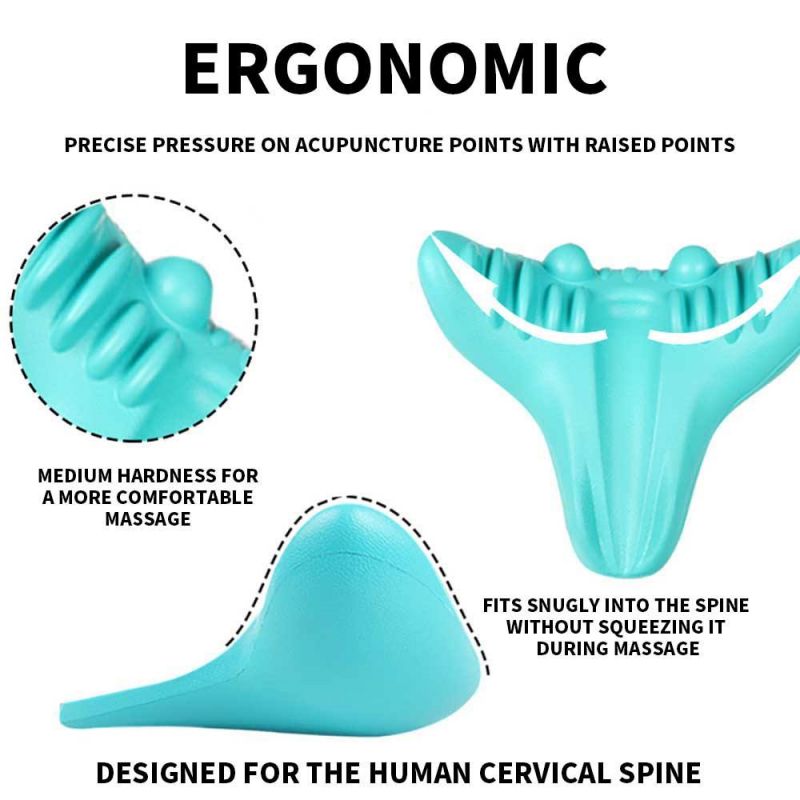 Premium Neck and Shoulder Stretcher Relaxer - Cervical Chiropractic Traction Device, Ergonomic Massage Pillow for Pain Relief and Spine Alignment, Neck Tension & Headache Relief - PhysioFitLab