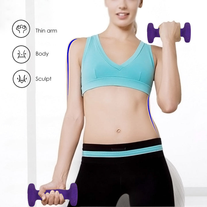 Premium Colored Neoprene Dumbbell Set – Non-Slip Grip for Weightlifting, Includes 2lb, 3lb, 5lb Weights, Compact Storage