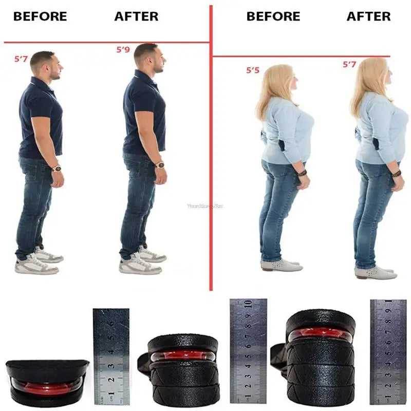 Premium Height Increase Insoles - Air Cushion Elevator Inserts for Men & Women, Adjustable 3-9cm Lift Kits for Comfort and Support, Shock Absorbent - PhysioFitLab