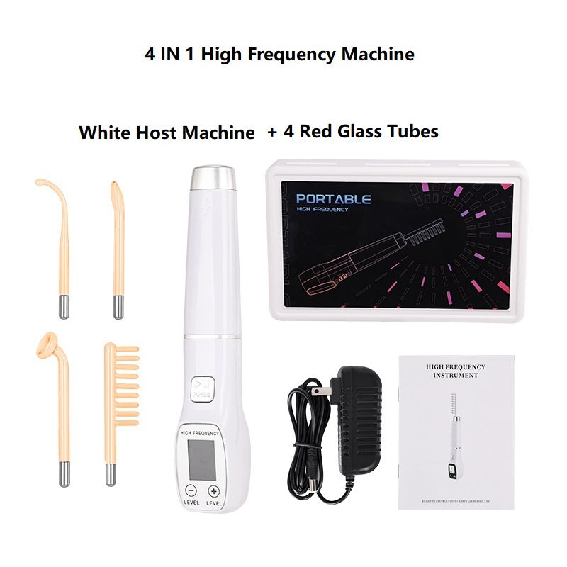 Premium High Frequency Facial Machine, Screen Display Electro Therapy Wand with Glass Tube, Anti-Acne & Wrinkle Removal, Skin