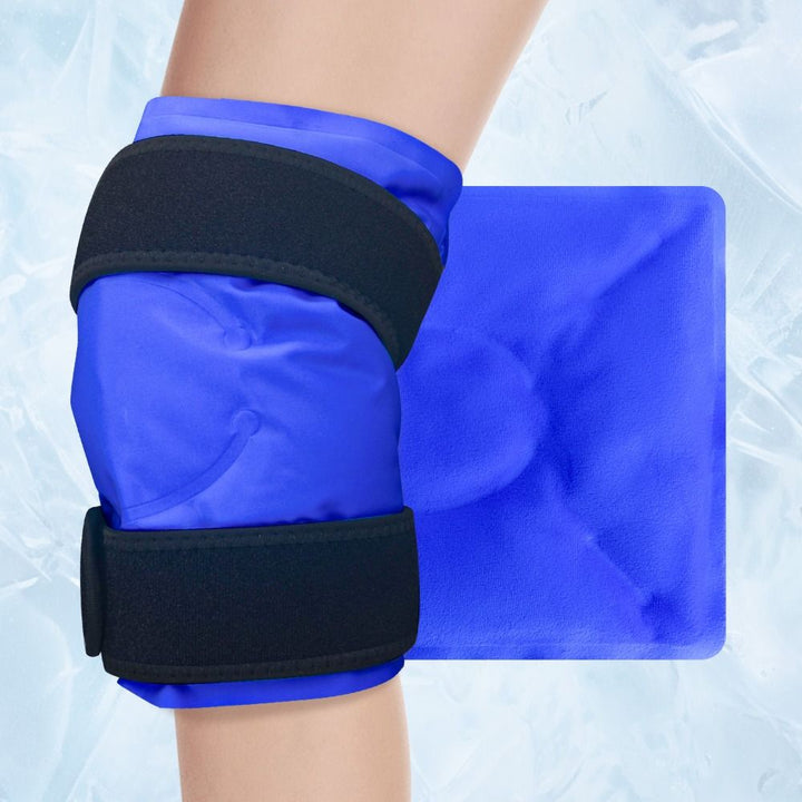 Premium Reusable Knee Ice Pack Wrap – Hot Cold Compress Therapy for Pain Relief, Gel Knee Support for Sprains, Injuries, Full
