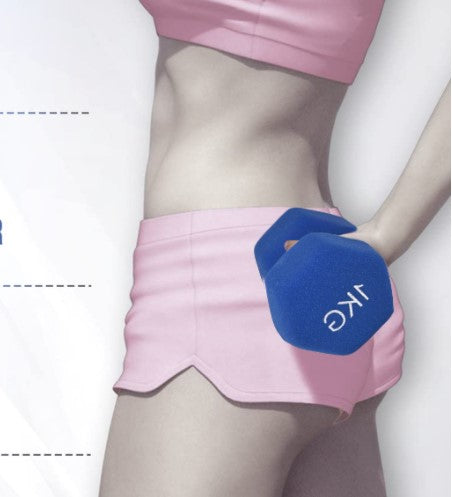 Premium Colored Neoprene Dumbbell Set – Non-Slip Grip for Weightlifting, Includes 2lb, 3lb, 5lb Weights, Compact Storage