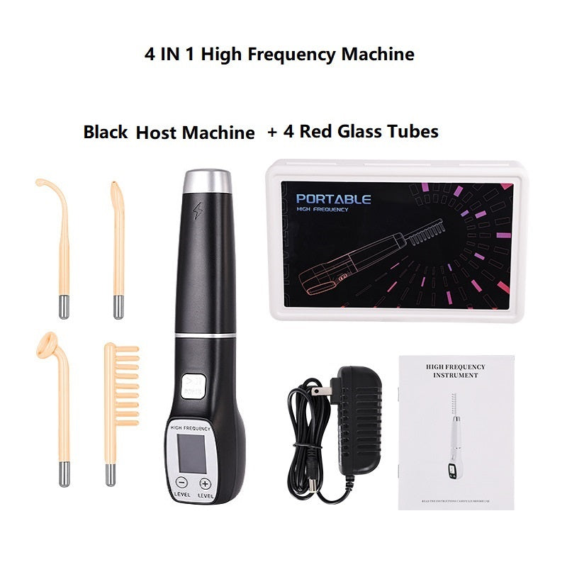 Premium High Frequency Facial Machine, Screen Display Electro Therapy Wand with Glass Tube, Anti-Acne & Wrinkle Removal, Skin