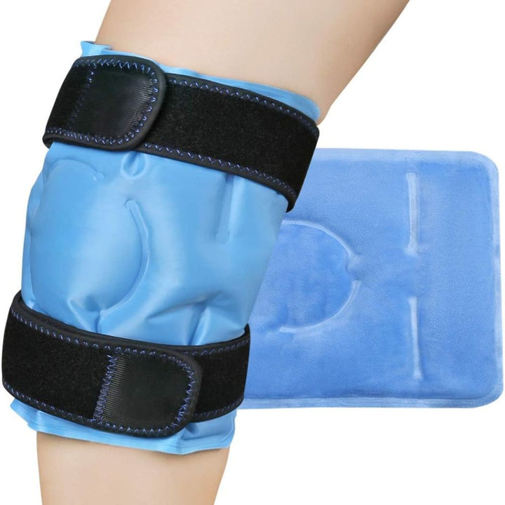 Premium Reusable Knee Ice Pack Wrap – Hot Cold Compress Therapy for Pain Relief, Gel Knee Support for Sprains, Injuries, Full