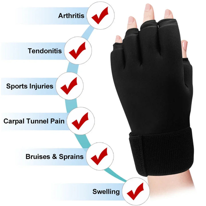 Premium Hot & Cold Therapy Gloves for Arthritis Relief – Adjustable Finger Compression Ice Pack for Wrist Sprains, Tendinitis