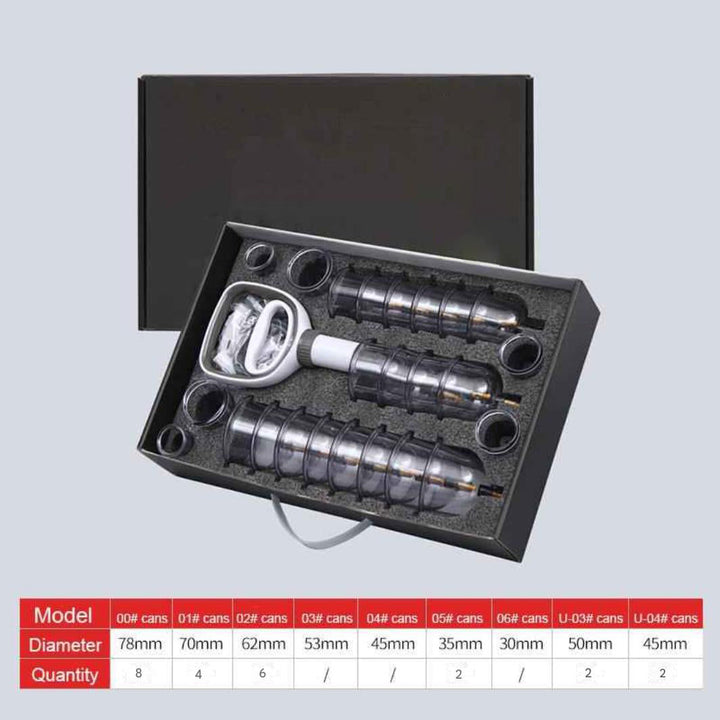 Premium Cupping Therapy Set – Professional Vacuum Suction Cups for Chinese Medicine Physiotherapy, Massage, and Muscle Relaxation, Durable Plastic Jars for Home and Professional Use - PhysioFitLab