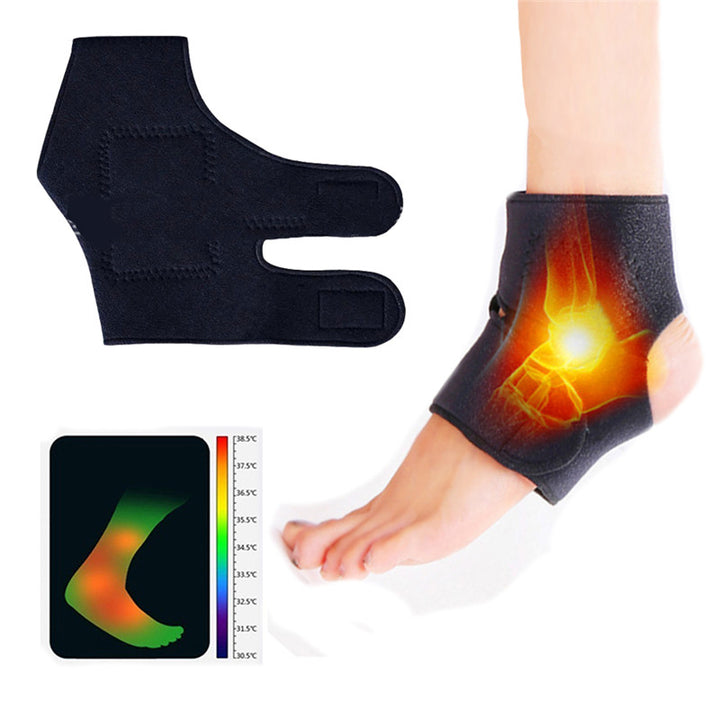 Premium Magnetic Therapy Ankle Brace with Tourmaline, Self-Heating Far Infrared Support, Adjustable Compression, Foot Massager for Pain Relief, Foot Health Care (1 Pair) - PhysioFitLab