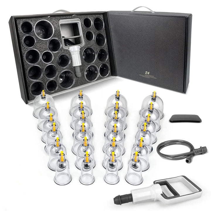 Premium Cupping Therapy Set – Professional Vacuum Suction Cups for Chinese Medicine Physiotherapy, Massage, and Muscle Relaxation, Durable Plastic Jars for Home and Professional Use - PhysioFitLab