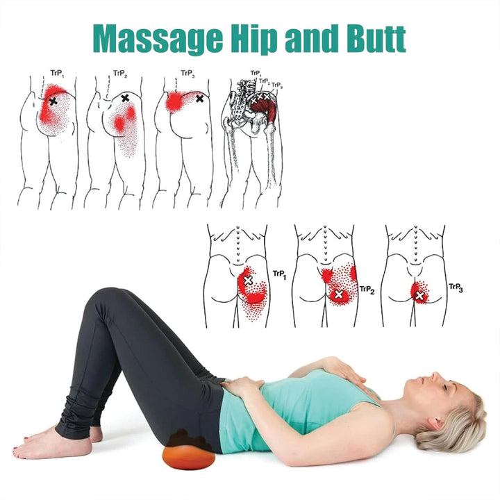Premium Sciatica Massager for Deep Tissue and Myofascial Release – Hip and Lower Back Trigger Point Massage Tool for Butt, Glute, SI Joint, Pelvic, Psoas Pain Relief, Compact and Portable - PhysioFitLab