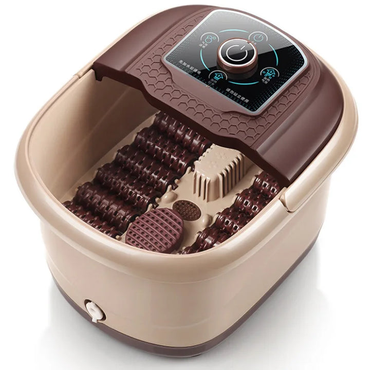 Premium Foot Spa Bath Massager with Heat, 12 Rollers, Digital Control, Pedicure Stone for Acupressure Shiatsu Massage, Foot Pain Relief, Adjustable Temperature, Home Foot Soak Therapy - PhysioFitLab