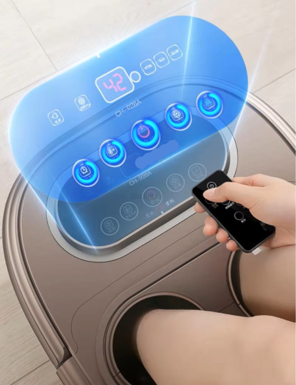 Premium Foot Spa Bath Massager with Heat, 12 Rollers, Digital Control, Pedicure Stone for Acupressure Shiatsu Massage, Foot Pain Relief, Adjustable Temperature, Home Foot Soak Therapy - PhysioFitLab