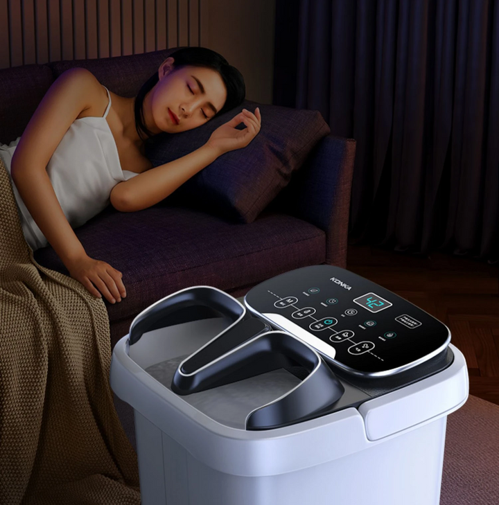 Premium Foot Spa Bath Massager with Heat, 12 Rollers, Digital Control, Pedicure Stone for Acupressure Shiatsu Massage, Foot Pain Relief, Adjustable Temperature, Home Foot Soak Therapy - PhysioFitLab