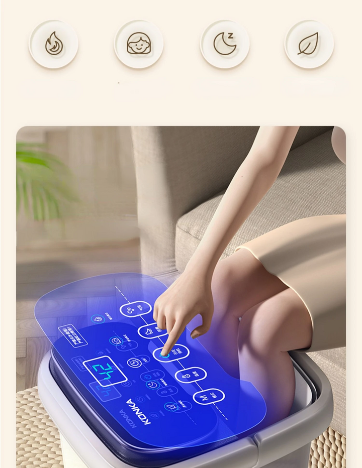 Premium Foot Spa Bath Massager with Heat, 12 Rollers, Digital Control, Pedicure Stone for Acupressure Shiatsu Massage, Foot Pain Relief, Adjustable Temperature, Home Foot Soak Therapy - PhysioFitLab