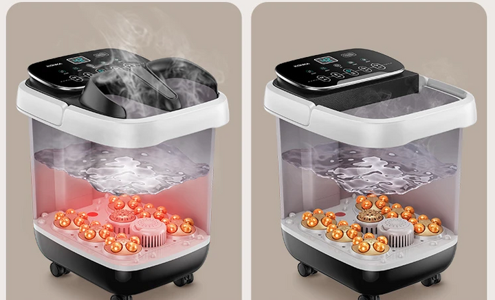 Premium Foot Spa Bath Massager with Heat, 12 Rollers, Digital Control, Pedicure Stone for Acupressure Shiatsu Massage, Foot Pain Relief, Adjustable Temperature, Home Foot Soak Therapy - PhysioFitLab