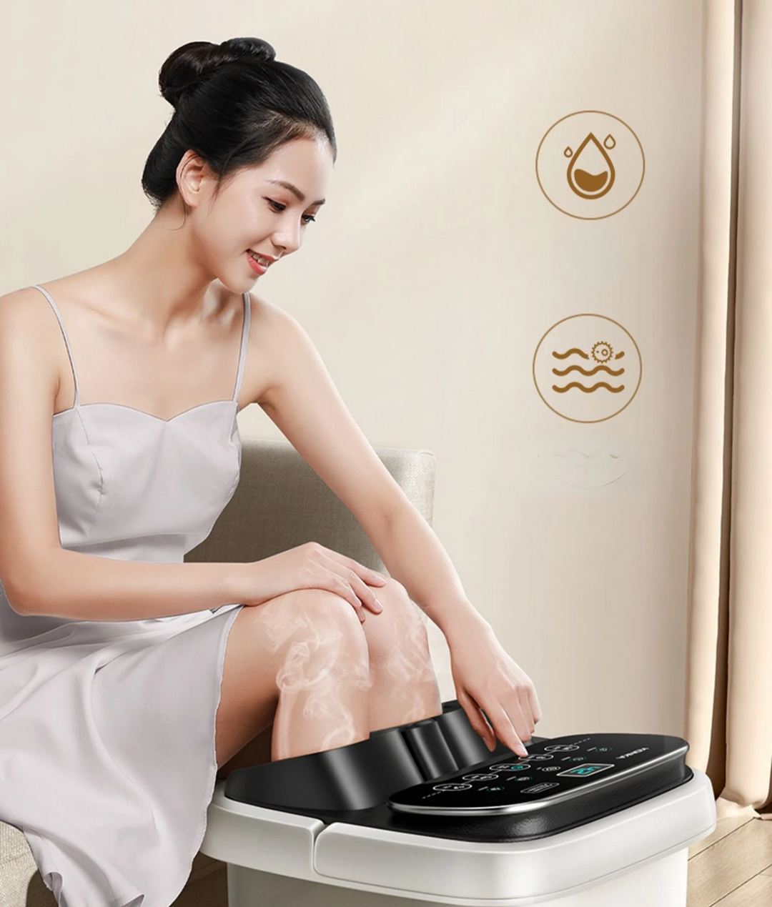 Premium Foot Spa Bath Massager with Heat, 12 Rollers, Digital Control, Pedicure Stone for Acupressure Shiatsu Massage, Foot Pain Relief, Adjustable Temperature, Home Foot Soak Therapy - PhysioFitLab