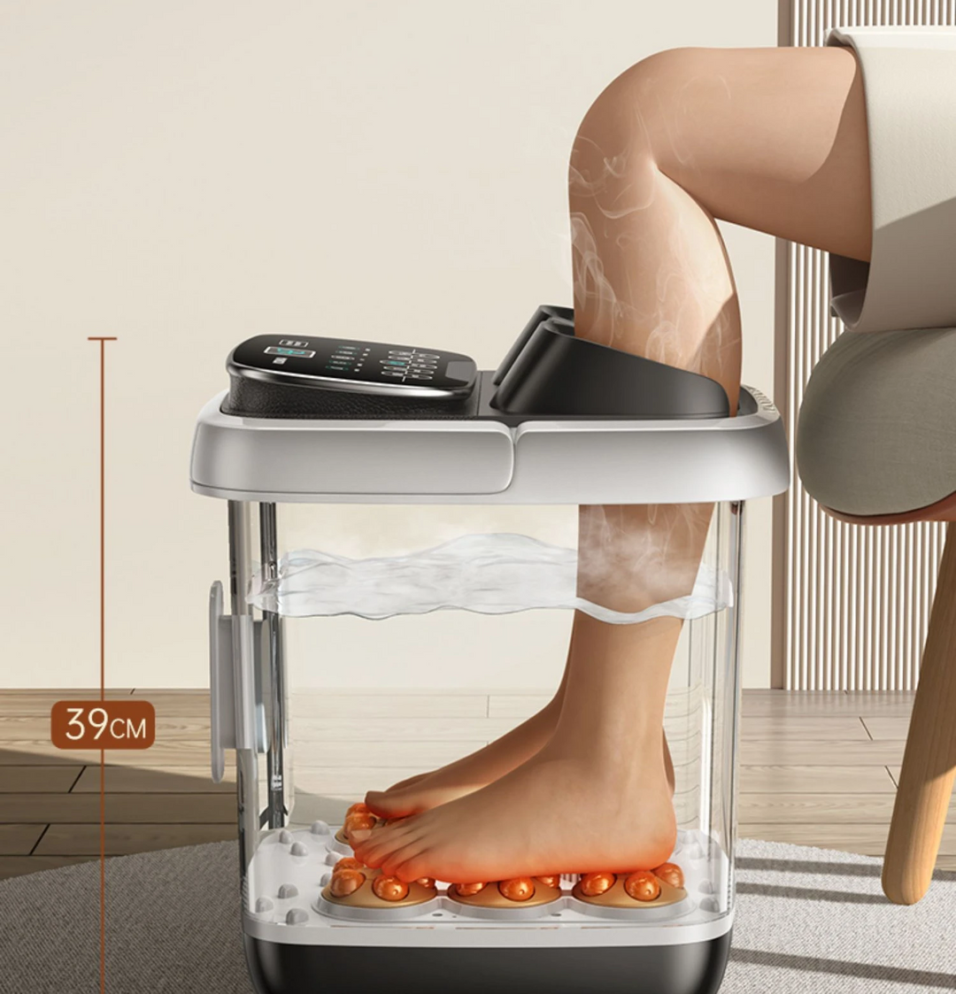 Premium Foot Spa Bath Massager with Heat, 12 Rollers, Digital Control, Pedicure Stone for Acupressure Shiatsu Massage, Foot Pain Relief, Adjustable Temperature, Home Foot Soak Therapy - PhysioFitLab