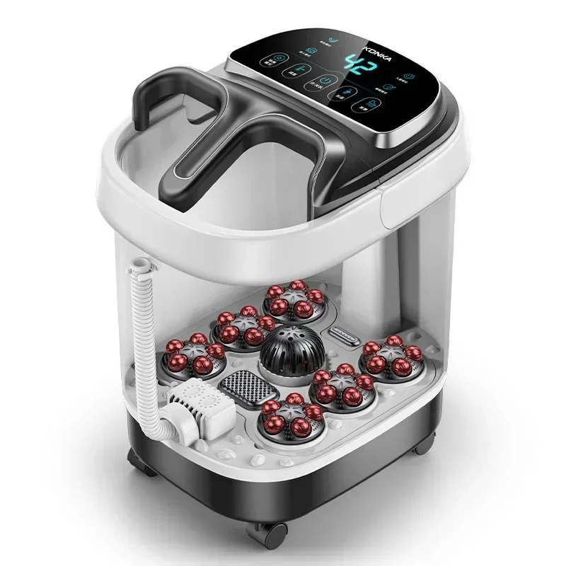 Premium Foot Spa Bath Massager with Heat, 12 Rollers, Digital Control, Pedicure Stone for Acupressure Shiatsu Massage, Foot Pain Relief, Adjustable Temperature, Home Foot Soak Therapy - PhysioFitLab