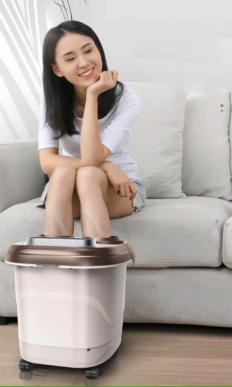 Premium Foot Spa Bath Massager with Heat, 12 Rollers, Digital Control, Pedicure Stone for Acupressure Shiatsu Massage, Foot Pain Relief, Adjustable Temperature, Home Foot Soak Therapy - PhysioFitLab