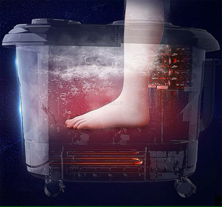 Premium Foot Spa Bath Massager with Heat, 12 Rollers, Digital Control, Pedicure Stone for Acupressure Shiatsu Massage, Foot Pain Relief, Adjustable Temperature, Home Foot Soak Therapy - PhysioFitLab