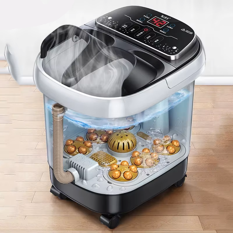 Premium Foot Spa Bath Massager with Heat, 12 Rollers, Digital Control, Pedicure Stone for Acupressure Shiatsu Massage, Foot Pain Relief, Adjustable Temperature, Home Foot Soak Therapy - PhysioFitLab