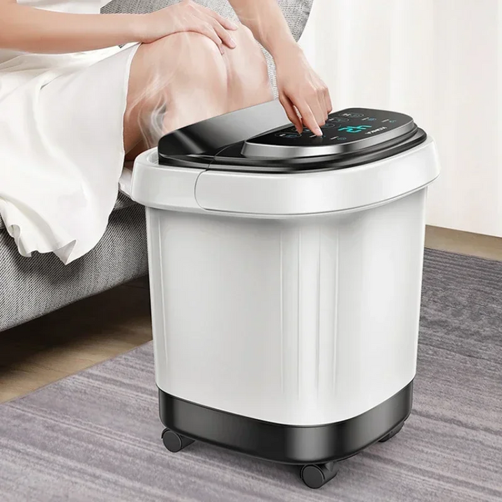 Premium Foot Spa Bath Massager with Heat, 12 Rollers, Digital Control, Pedicure Stone for Acupressure Shiatsu Massage, Foot Pain Relief, Adjustable Temperature, Home Foot Soak Therapy - PhysioFitLab