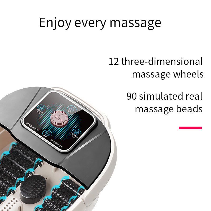 Premium Foot Spa Bath Massager with Heat, 12 Rollers, Digital Control, Pedicure Stone for Acupressure Shiatsu Massage, Foot Pain Relief, Adjustable Temperature, Home Foot Soak Therapy - PhysioFitLab