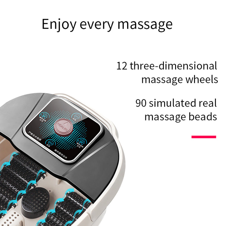 Premium Foot Spa Bath Massager with Heat, 12 Rollers, Digital Control, Pedicure Stone for Acupressure Shiatsu Massage, Foot Pain Relief, Adjustable Temperature, Home Foot Soak Therapy - PhysioFitLab