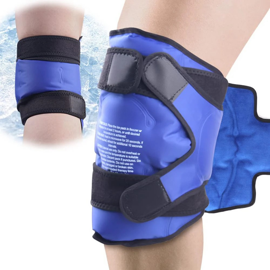 Premium Knee Ice Pack Wrap – Hot & Cold Compress for Pain Relief, Reusable Gel Full-Coverage Support with Adjustable Straps, Non-Slip - PhysioFitLab