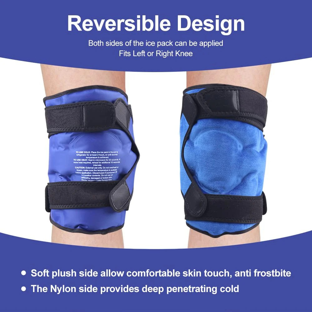 Premium Knee Ice Pack Wrap – Hot & Cold Compress for Pain Relief, Reusable Gel Full-Coverage Support with Adjustable Straps, Non-Slip - PhysioFitLab