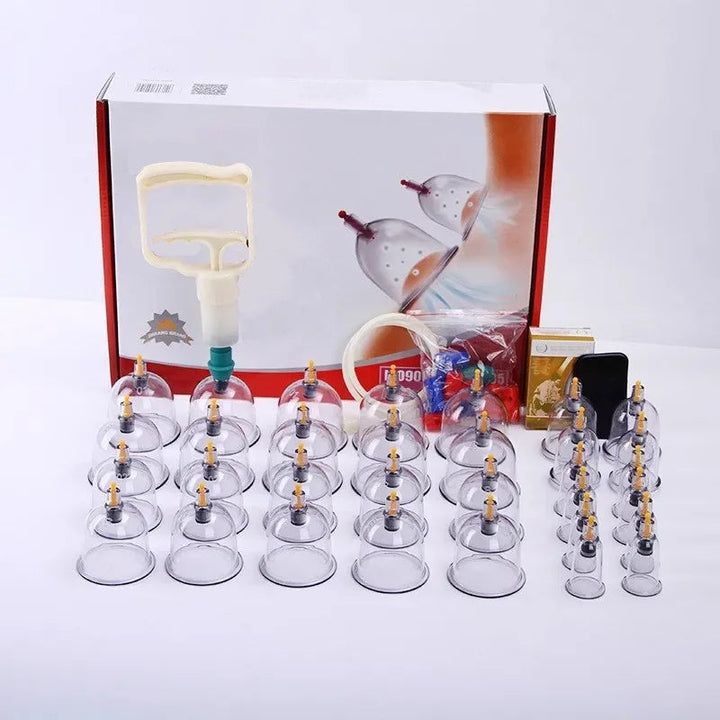 Premium Cupping Therapy Set – Professional Vacuum Suction Cups for Chinese Medicine Physiotherapy, Massage, and Muscle Relaxation, Durable Plastic Jars for Home and Professional Use - PhysioFitLab