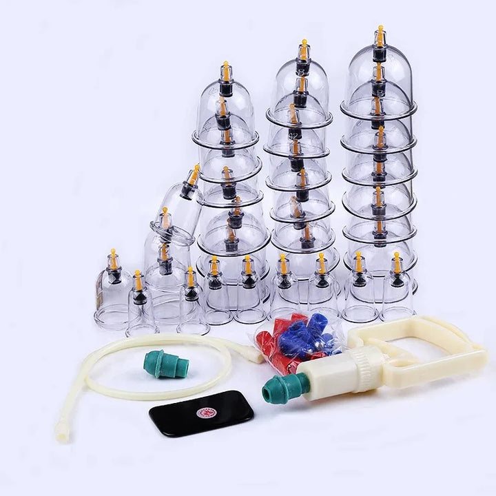 Premium Cupping Therapy Set – Professional Vacuum Suction Cups for Chinese Medicine Physiotherapy, Massage, and Muscle Relaxation, Durable Plastic Jars for Home and Professional Use - PhysioFitLab