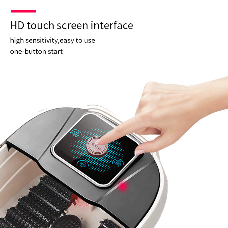 Premium Foot Spa Bath Massager with Heat, 12 Rollers, Digital Control, Pedicure Stone for Acupressure Shiatsu Massage, Foot Pain Relief, Adjustable Temperature, Home Foot Soak Therapy - PhysioFitLab