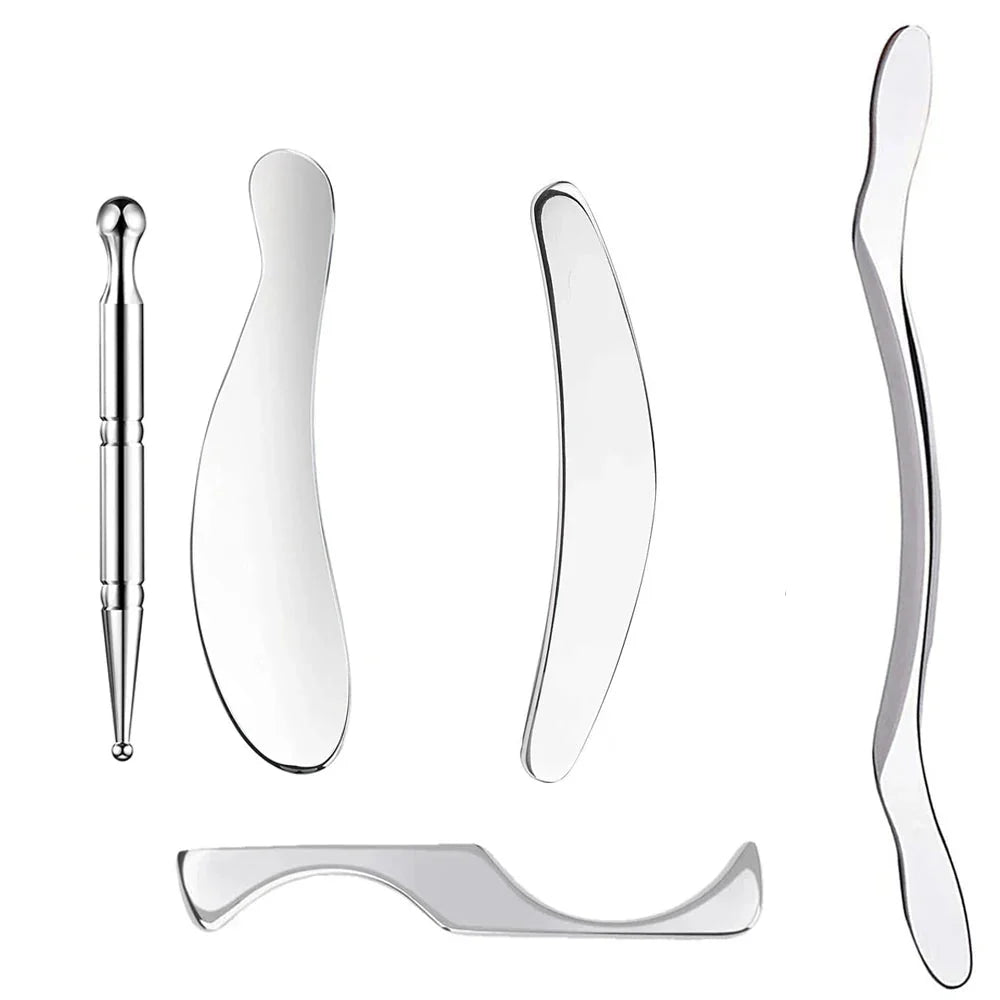 Premium Stainless Steel Gua Sha Scraping Massage Tool - IASTM for Muscle Pain Relief, Soft Tissue Mobilization, and Myofascia