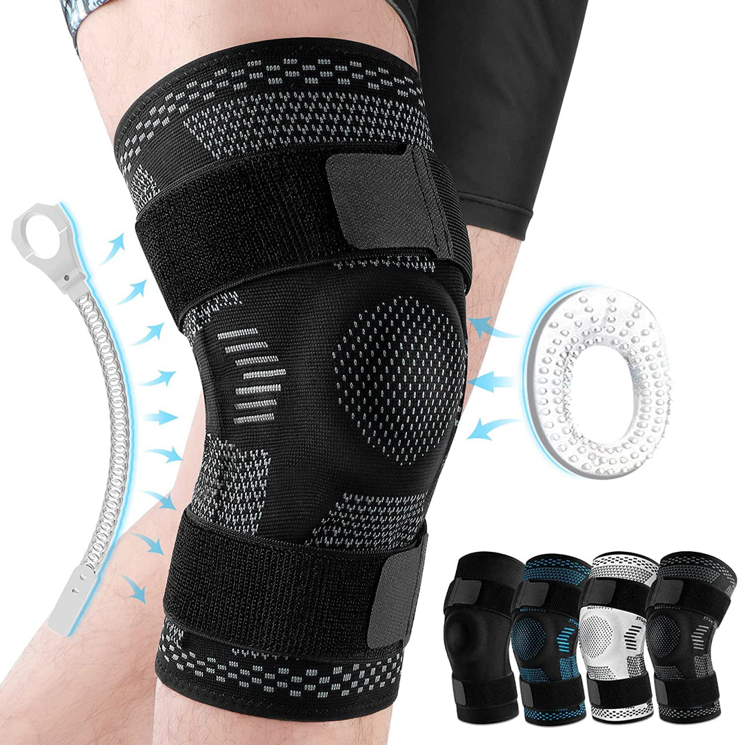 Premium Hinged Knee Brace for Pain Relief & Support, Copper Stabilizers for ACL, Meniscus Tear, Arthritis, Adjustable Open Patella Design, Doctor Recommended, 6 Sizes Available - PhysioFitLab