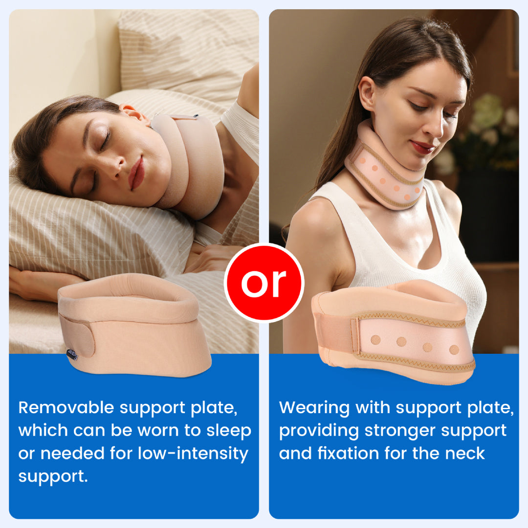 Premium Adjustable Neck Brace Foam Cervical Collar for Pain Relief, Comfortable Support for Home Use and Sleeping, Various Sizes S-XL - PhysioFitLab