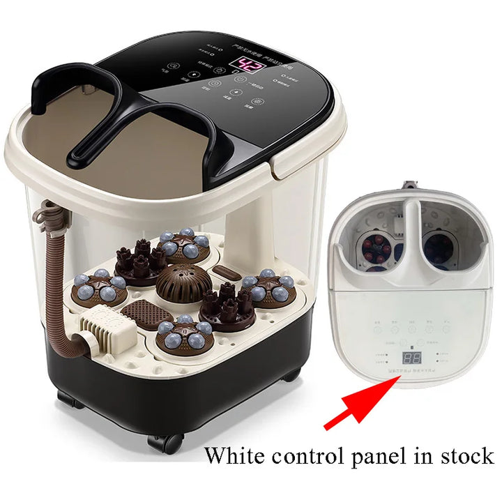 Premium Foot Spa Bath Massager with Heat, 12 Rollers, Digital Control, Pedicure Stone for Acupressure Shiatsu Massage, Foot Pain Relief, Adjustable Temperature, Home Foot Soak Therapy - PhysioFitLab