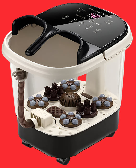 Premium Foot Spa Bath Massager with Heat, 12 Rollers, Digital Control, Pedicure Stone for Acupressure Shiatsu Massage, Foot Pain Relief, Adjustable Temperature, Home Foot Soak Therapy - PhysioFitLab