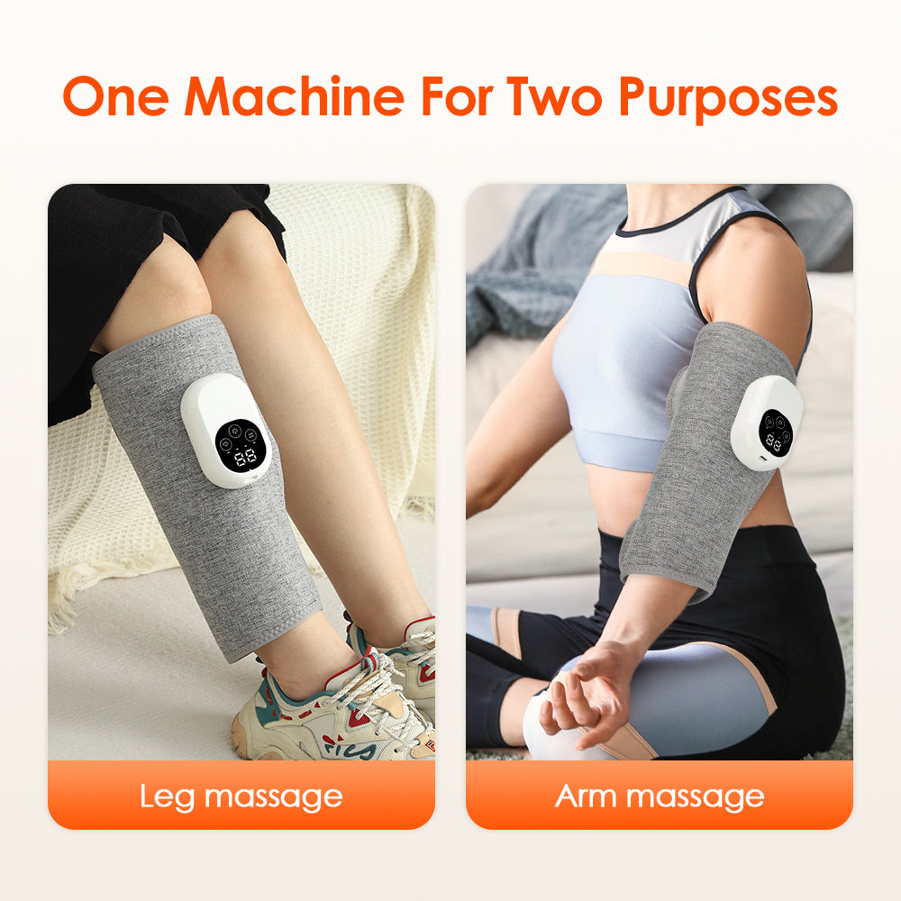Premium Electric Leg Massager - Wireless, Rechargeable Air Compression Calf Massage for Muscle Relief & Relaxation | Health 